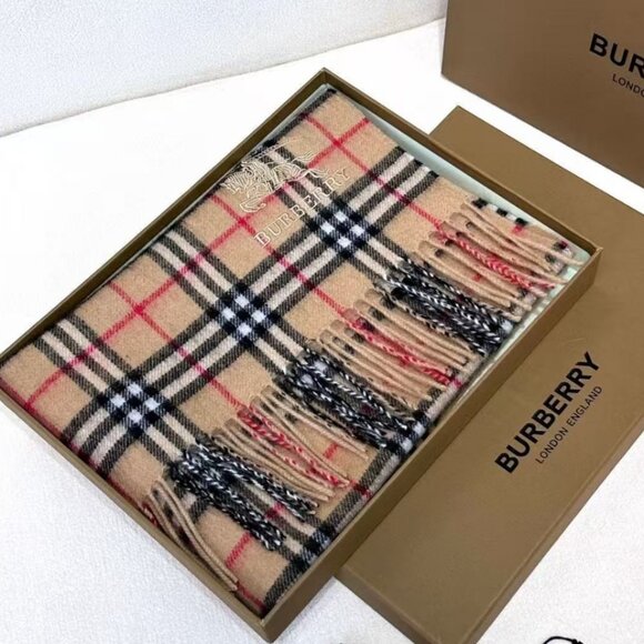 Burberry Fringed Designer Shawl - Picture 4 of 6